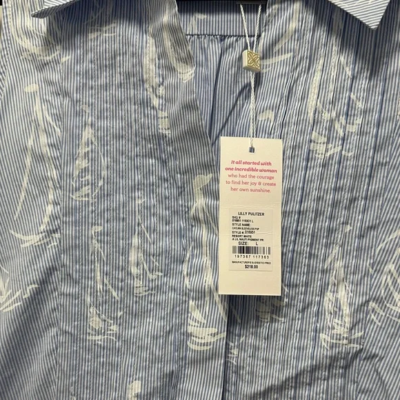 Lilly Pulitzer Light Blue Sailboat Tiered Sleeveless Dress - Picture 3 of 6